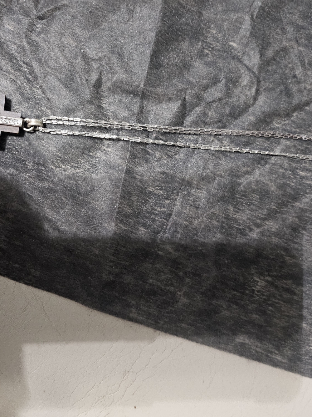 Brighton Silver-Tone Double Chain Necklace with Wooden Cross Accent